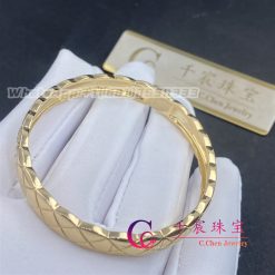 Chanel Coco Crush Bracelet Quilted Motif Yellow Gold Diamonds J11140 (4)