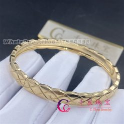 Chanel Coco Crush Bracelet Quilted Motif Yellow Gold Diamonds J11140 (5)