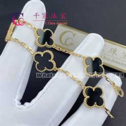 Van Cleef & Arpels Vintage Alhambra Bracelet 5 Motifs Onyx VCARA41300