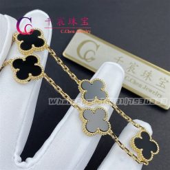 Van Cleef & Arpels Vintage Alhambra Bracelet 5 Motifs Onyx VCARA41300