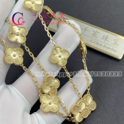 Van Cleef & Arpels Vintage Alhambra Necklace 10 Motifs Guilloché Yellow Gold VCARP3JJ00