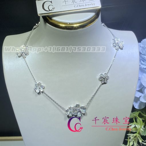 Van Cleef Arpels Frivole Necklace 9 Flowers White Gold, Diamond VCARN25400