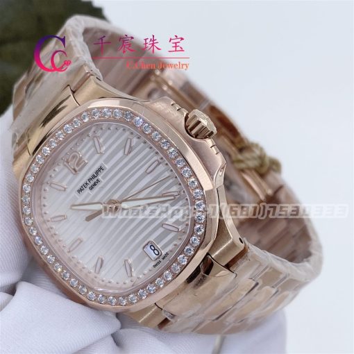 Patek Philippe Nautilus 18k Rose Gold Watch Diamonds Ladies 7118 1200r 001 (3)