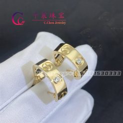 Cartier Love Earrings 2 Diamonds Yellow Gold B8022900