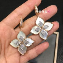 Roberto Coin Princess Flower Mother Of Pearl Diamond Earrings 34mm (1)