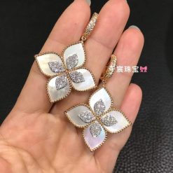 Roberto Coin Princess Flower Mother Of Pearl Diamond Earrings 34mm (6)