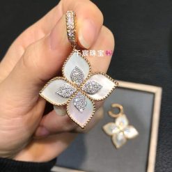 Roberto Coin Princess Flower Mother Of Pearl Diamond Earrings 34mm (7)