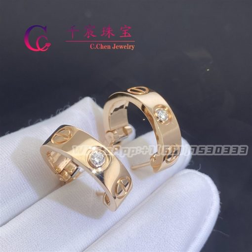 Cartier Love Earrings 2 Diamonds Rose Gold B8301218