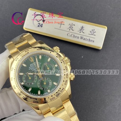 Rolex Daytona 116508 0013 Green 18k Yellow Gold (4)