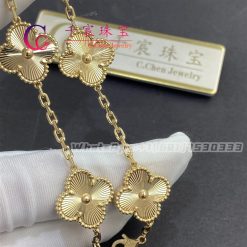 Van Cleef & Arpels Vintage Alhambra Bracelet 5 Motifs guilloché yellow Gold VCARP3JK00