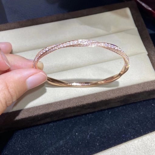 Graff Spiral Pave Diamond Bangle Rose Gold RGB349S