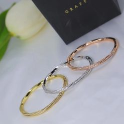 Graff Spiral Pave Diamond Bangle Rose Gold RGB349S