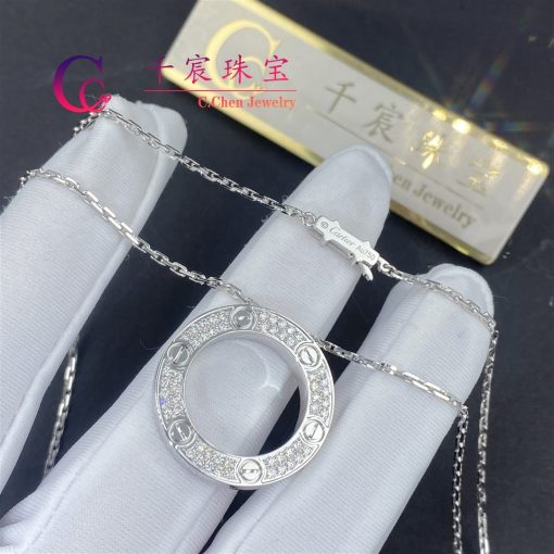 Cartier Love Necklace Diamond-paved White Gold B7058000