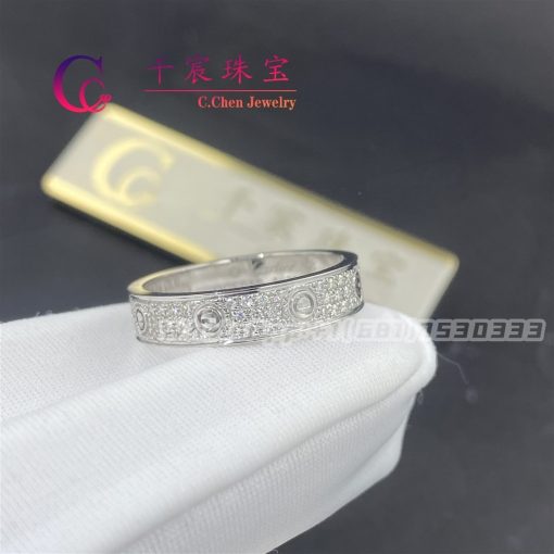 Cartie Love Wedding Band Diamond-paved White Gold B4083400