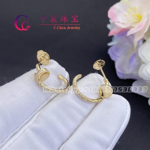 Cartier Juste Un Clou Earrings Yellow Gold Diamonds B8301430