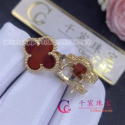 Van Cleef & Arpels Vintage Alhambra Earrings Carnelian VCARD40400