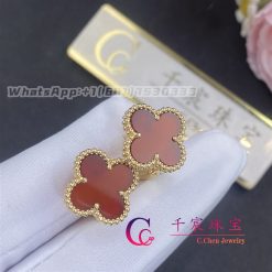 Van Cleef Arpels Vintage Alhambra Earrings Carnelian Vcard40400 (6)