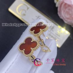 Van Cleef Arpels Vintage Alhambra Earrings Carnelian Vcard40400 (8)