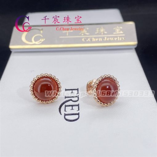 Van Cleef & Arpels Perlée Couleurs Earrings Rose Gold Carnelian VCARP4E000