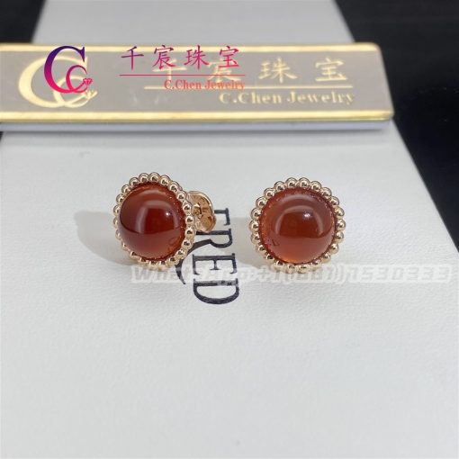 Van Cleef & Arpels Perlée Couleurs Earrings Rose Gold Carnelian VCARP4E000