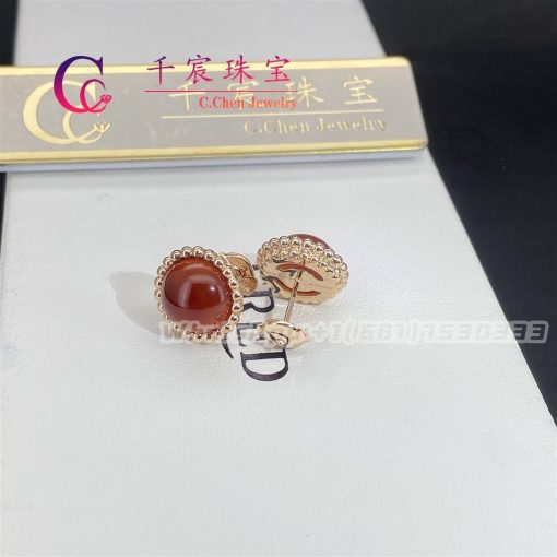 Van Cleef & Arpels Perlée Couleurs Earrings Rose Gold Carnelian VCARP4E000