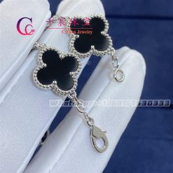 Van Cleef & Arpels Vintage Alhambra Bracelet 5 Motifs White Gold Diamond Onyx VCARP2R900