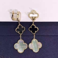 Van Cleef & Arpels Magic Alhambra Earrings 3 Motifs Mother-of-pearl Onyx VCARD79000