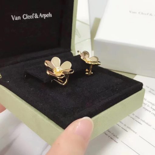 Van Cleef & Arpels Frivole Earrings Large Model Yellow Gold Diamond VCARB65900