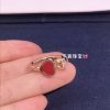 Chopard Happy Hearts Ring Ethical Rose Gold Diamond Red Stone 829482-5800