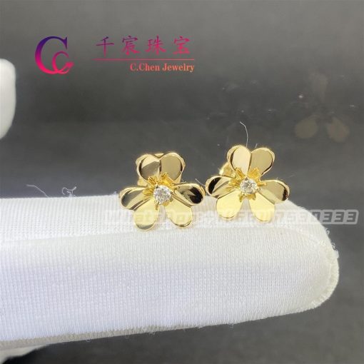 Van Cleef Arpels Frivole Earrings Mini Model Yellow Gold VCARP0J300