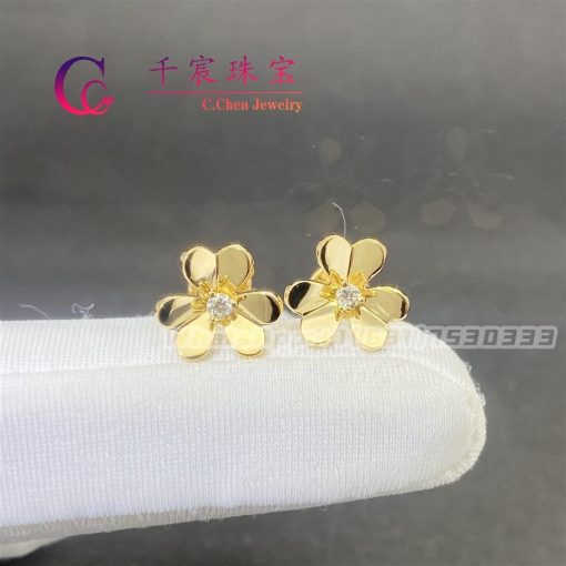 Van Cleef Arpels Frivole Earrings Mini Model Yellow Gold VCARP0J300