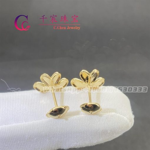 Van Cleef Arpels Frivole Earrings Mini Model Yellow Gold VCARP0J300