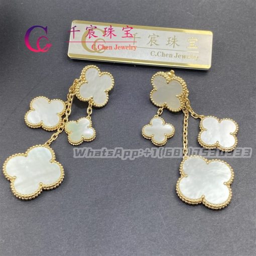 Van Cleef Arpels Magic Alhambra Earrings 4 motifs Mother-of-pearl VCARD78900