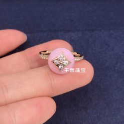 Louis Vuitton B Blossom Ring Pink Opal and PavÉ Diamond Q9M00F