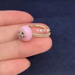 Louis Vuitton B Blossom Ring Pink Opal and PavÉ Diamond Q9M00F