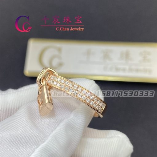 Lockit Diamond Pave Dangling Lock Ring