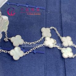 Van Cleef Arpels Vintage Alhambra Necklace 10 Motifs White Gold Mother-of-pearl VCARF48500