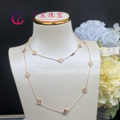 Van Cleef Arpels Sweet Alhambra Long Necklace 16 Motifs Rose Gold VCARO8DG00