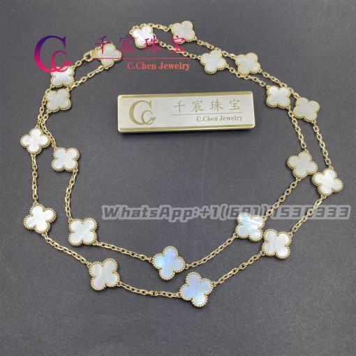 Van Cleef Arpels Vintage Alhambra Long Necklace 20 Motifs Mother-of-pearl VCARA42100