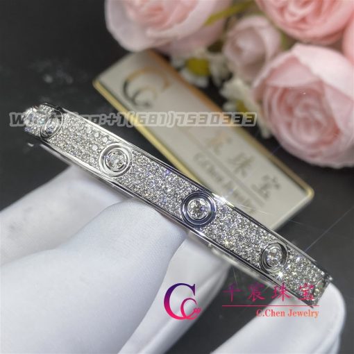 Cartier Love Bracelet Diamond Paved White Gold N6033602 (3)