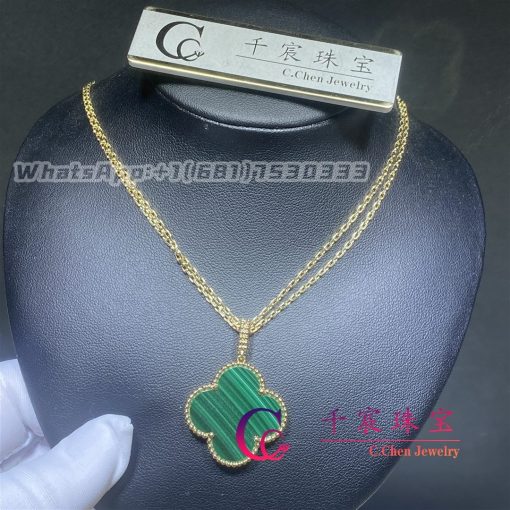 Van Cleef Arpels Magic Alhambra Long Necklace Yellow Gold Malachite Vcaro3mg00 (10)