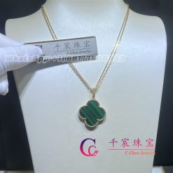 Van Cleef Arpels Magic Alhambra Long Necklace Yellow Gold Malachite Vcaro3mg00 (8)