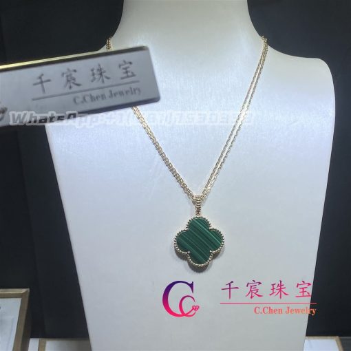 Van Cleef Arpels Magic Alhambra Long Necklace Yellow Gold Malachite Vcaro3mg00 (9)