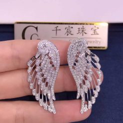 Garrard Wings Embrace Diamond Drop Earrings In 18ct White Gold 2015750 (1)