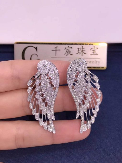 Garrard Wings Embrace Diamond Drop Earrings In 18ct White Gold 2015750 (1)