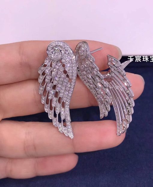 Garrard Wings Embrace Diamond Drop Earrings In 18ct White Gold 2015750 (6)