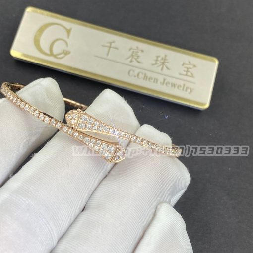 Marli Cleo Full Diamond Slim Slip On Bracelet In Rose Gold Leo B10 (2)