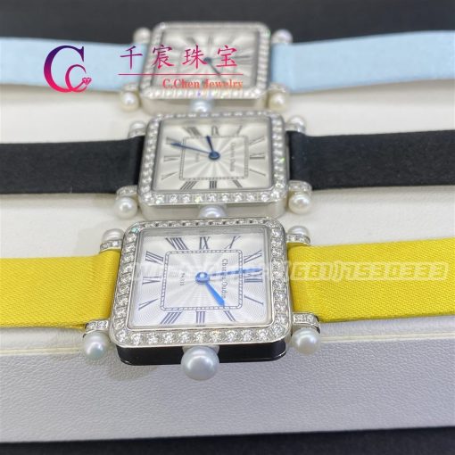 Charles Oudin Pansy Retro With Pearls Watch Medium 24mm Yellow Straps (4)