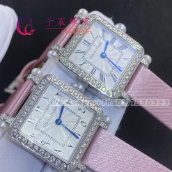 Charles Oudin Pansy Retro With Pearls Watch Medium 24mm Arabic Style Pink Straps (2)