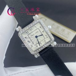 Charles Oudin Pansy Retro With Pearls Watch Medium 24mm Arabic Style Black Straps (2)